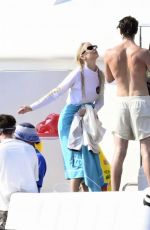 ANYA TAYLOR-JOY and NINA DOBREV with Friends on a Luxury Yacht in Mykonos 08/18/2025
