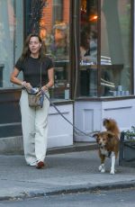 AUBREY PLAZA Out for Dinner with Her Dog in New York City 08/27/2025