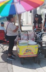 BECKY G Visits a Street Vendor in Los Angeles 08/10/2025