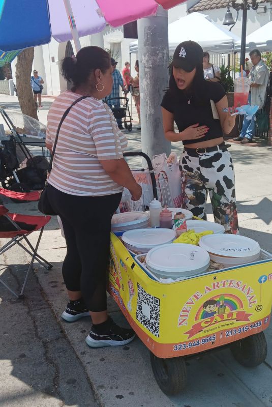 BECKY G Visits a Street Vendor in Los Angeles 08/10/2025