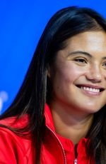 EMMA RADUCANU at a Practice Session on Media Day at US Open at Flushing Meadows 08/22/2025