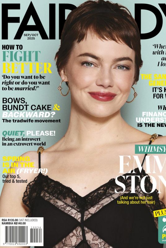 EMMA STONE in Fairlady Magazine, September/October 2025