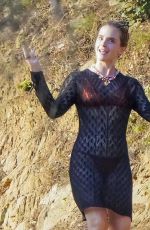 EMMA WATSON in a Sheer Lace Dress Out in Saint Tropez 08/24/2025