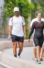 EMMA WATSON in a Sheer Lace Dress Out in Saint Tropez 08/24/2025