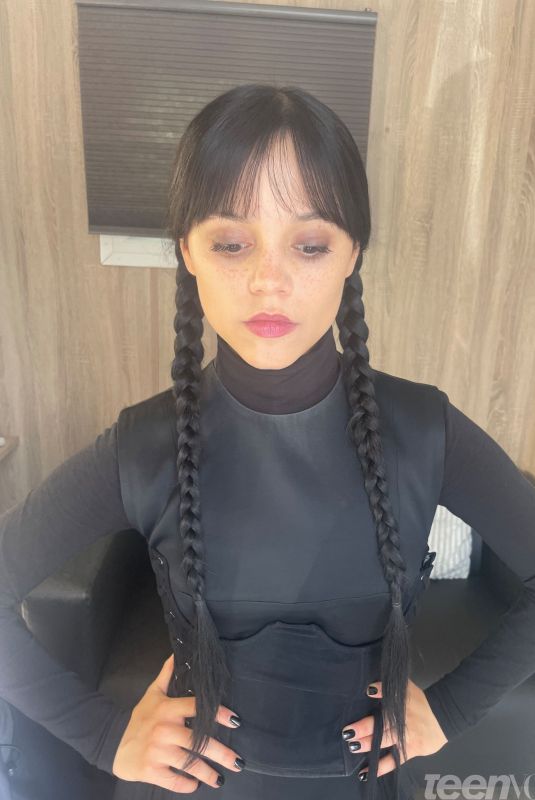 JENNA ORTEGA – Teen Vogue Photo Diary of Wednesday Season 2 Makeup, August 2025