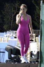 JENNIFER LOPEZ Rehearses in a Pink Jumpsuit at Cala di Volpe Hotel in Costa Smerlada 08/12/2025