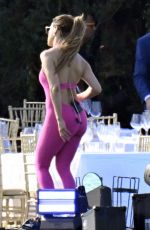 JENNIFER LOPEZ Rehearses in a Pink Jumpsuit at Cala di Volpe Hotel in Costa Smerlada 08/12/2025