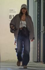 JESSICA ALBA in a Bomber Jacker and Crop Top Out in Los Angeles 08/16/2025