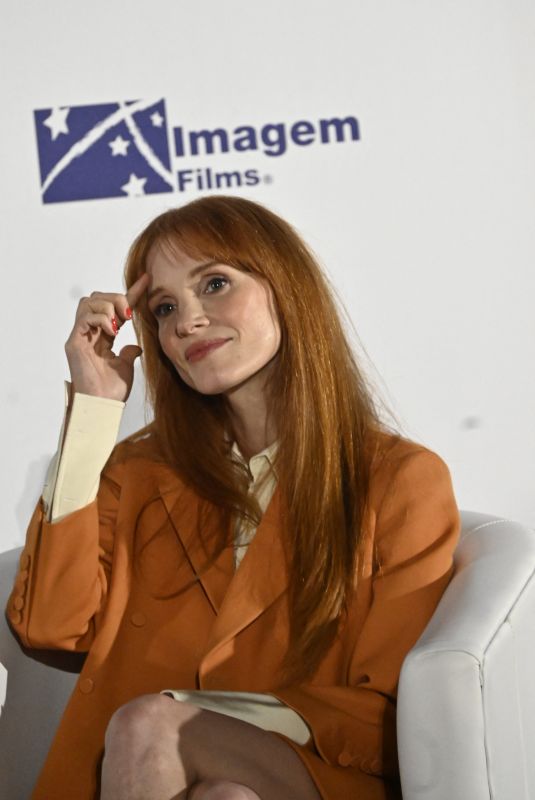 JESSICA CHASTAIN at a Press Conference to Promotes Dreams at Cinepolos Plaza Miyana in Mexico City 08/26/2025