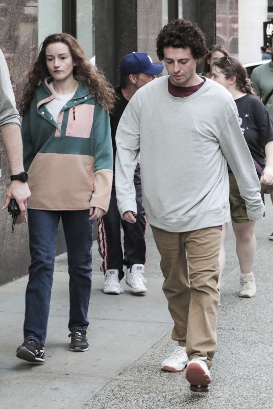 JULIA GARNER and Anthony Boyle on the Set of The Altruists 08/13/2025