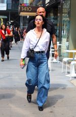 KATY PERRY Out in a White Shirt and Jeans in New York City 08/12/2025