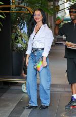 KATY PERRY Out in a White Shirt and Jeans in New York City 08/12/2025