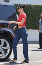 KENDALL JENNER in a Red Crop Top and Jeans Out in West Hollywood 08/25/2025