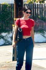 KENDALL JENNER in a Red Crop Top and Jeans Out in West Hollywood 08/25/2025