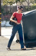 KENDALL JENNER in a Red Crop Top and Jeans Out in West Hollywood 08/25/2025