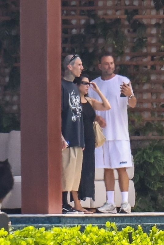 KOURTNEY KARDASHIAN and Travis Barker Visit David Grutman at His New Miami Beach Mansion 08/28/2025