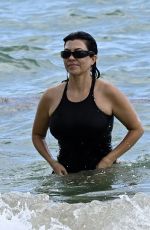 KOURTNEY KARDASHIAN in Swimsuit at a Beach in Miami 08/27/2025