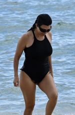 KOURTNEY KARDASHIAN in Swimsuit at a Beach in Miami 08/27/2025