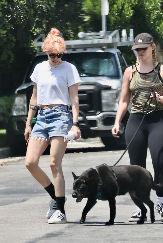 KRISTEN STEWART Out for a Dog Walking with a Friend in Los Feliz 08/13/2025