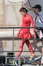 LILY COLLINS Filming Emily in Paris in Venice 08/16/2025