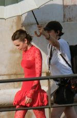 LILY COLLINS Filming Emily in Paris in Venice 08/16/2025