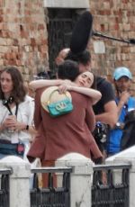 LILY COLLINS Filming Emily in Paris in Venice 08/23/2025