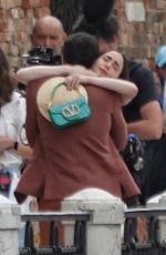 LILY COLLINS Filming Emily in Paris in Venice 08/23/2025
