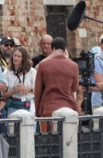 LILY COLLINS Filming Emily in Paris in Venice 08/23/2025
