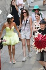 LILY COLLINS on the Set of Emily in Paris in Venice 08/18/2025