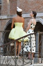LILY COLLINS on the Set of Emily in Paris in Venice 08/18/2025