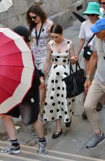 LILY COLLINS on the Set of Emily in Paris in Venice 08/18/2025