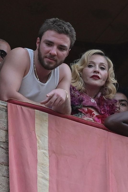 MADONNA Enjoys Family Outing at Palio di Siena in Tuscany 08/16/2025