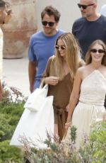 MARGOT ROBBIE Leaves a Restaurant with Friends in Ibiza 07/08/2025