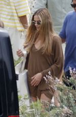 MARGOT ROBBIE Leaves a Restaurant with Friends in Ibiza 07/08/2025