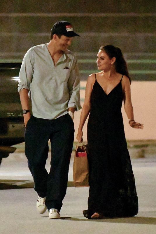 MILA KUNIS and Ashton Kutcher Out for Dinner with Friends at La Dolce Vita 08/13/2025