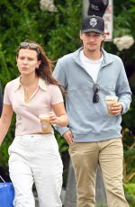 MILLIE BOBBY BROWN and Jake Bongiovi Out Shopping in The Hamptons 08/21/2025