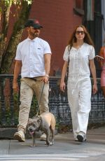 NICOLE BRYDON BLOOM and Justin Theroux Taking Their Dog for a Walk in New York 08/22/2025