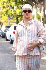 Pregnant RIHANNA in a Savage X Fenty Pajama Out in Los Angeles 08/17/2025