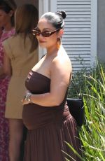 Pregnant VANESSA HUDGENS Arrives at Jennifer Klein