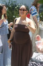 Pregnant VANESSA HUDGENS Arrives at Jennifer Klein