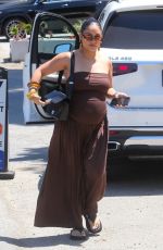 Pregnant VANESSA HUDGENS Arrives at Jennifer Klein
