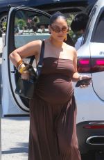 Pregnant VANESSA HUDGENS Arrives at Jennifer Klein