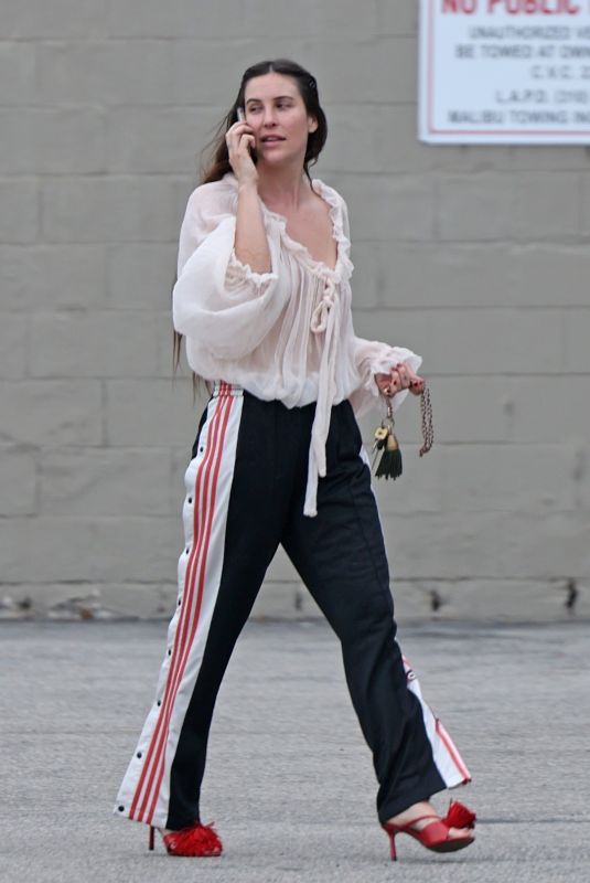 SCOUT WILLIS in Chic Blouse and Striped Pants Out in Los Angeles 08/16/2025