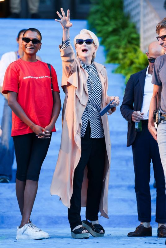 SIMONE ASHLEY and MERYL STREEP on the Set of The Devil Wears Prada 2 in New York City 08/01/2025