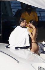 VITTORIA CERETTI in Bikini and Leonardo Dicaprio on a Yacht in Formentera 08/15/2025