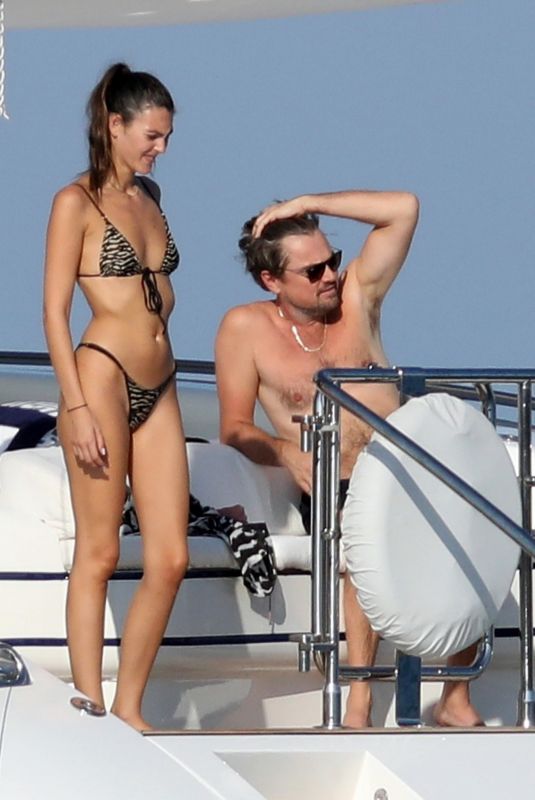 VITTORIA CERETTI in Bikini and Leonardo Dicaprio on a Yacht in Formentera 08/15/2025
