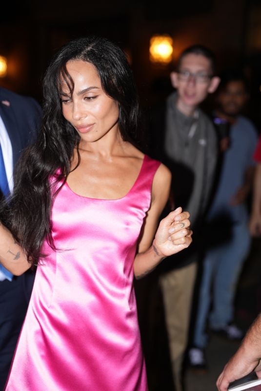 ZOE KRAVITZ Arrives at Bowery Hotel 08/26/2025