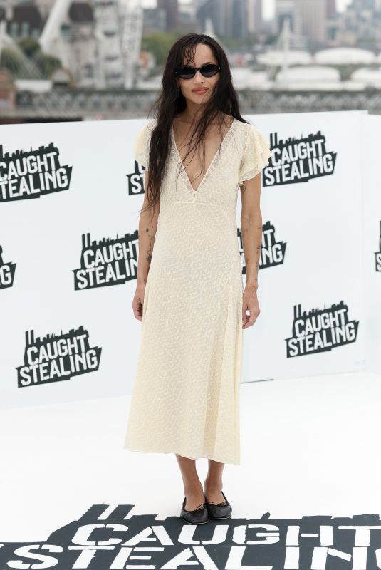 ZOE KRAVITZ at Caught Stealing Photocall at IET Building: Savoy Place in London 08/19/2025