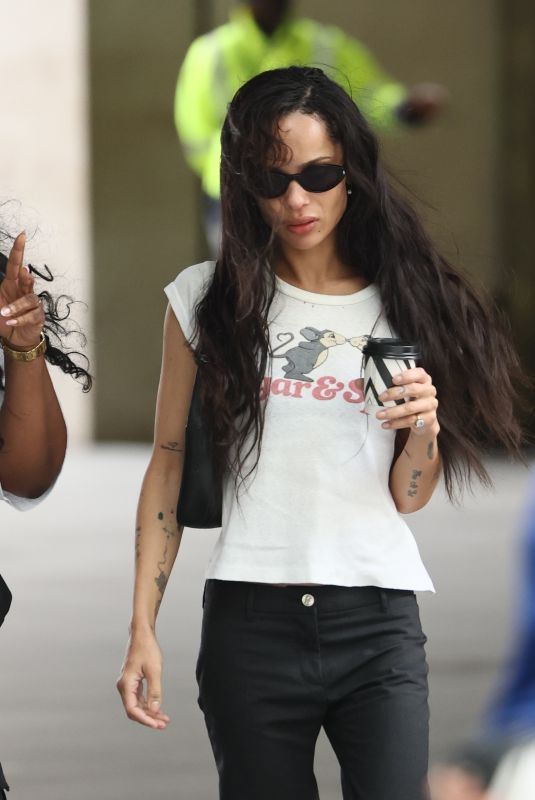 ZOE KRAVITZ Leaves BBC Studios in London 08/20/2025