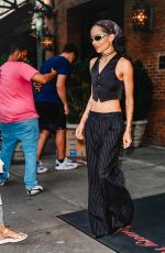ZOE KRAVITZ Leaves Bowery Hotel in New York City 08/11/2025